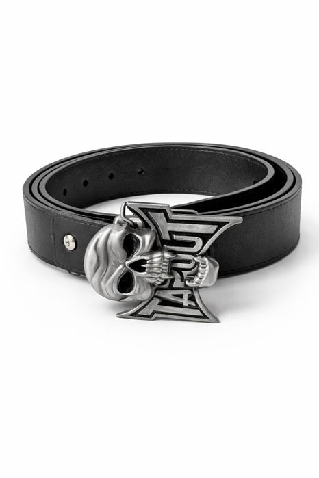 Ремень чорного кольору з металевою пряжкою в fashion street