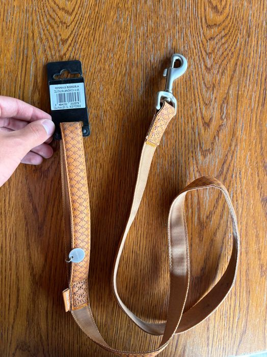 Nowa smycz dla psa Zolux Mac Leather 25mm / 1,2m - Camel / Miodowy brąz