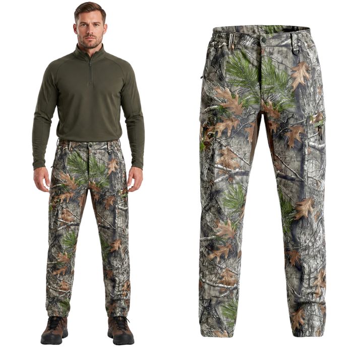 Spodnie myśliwskie taktyczne kamuflaż ocieplane softshell 5XL 42W/34L