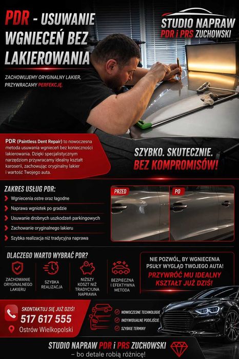 Usuwanie wgnieceń metodą PDR