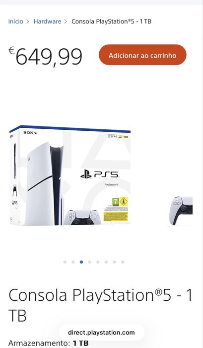 Playstation 5 c/leitor disco e base + 2 comandos dualsense