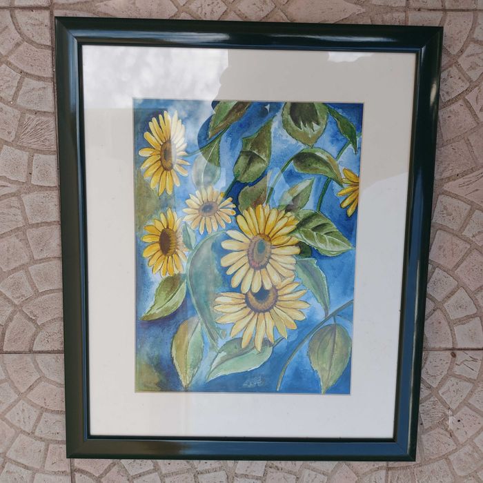 Conjunto de 2 Quadros a Aguarela Originais