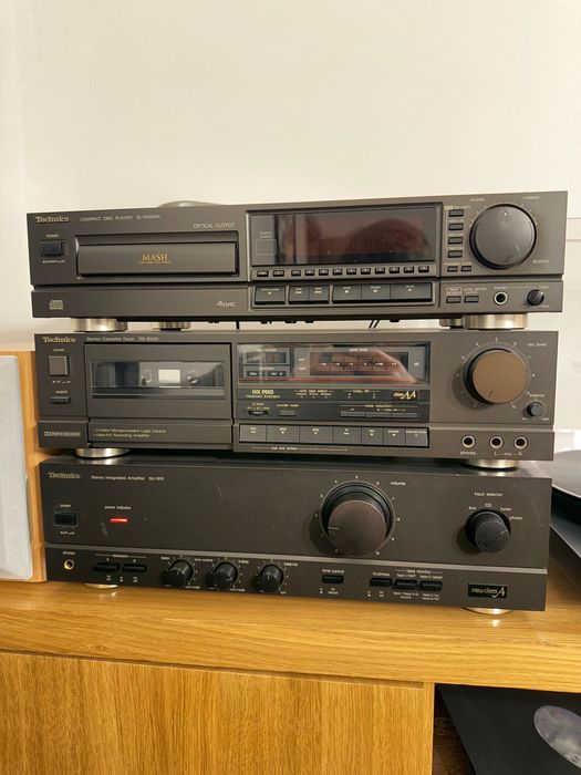 Zestaw audio gramofon Pro-Ject + Technics + kolumny Panasonic