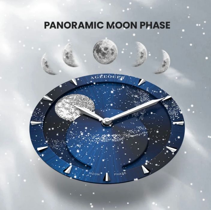 Relógio Agelocer Moon Phase automático novo