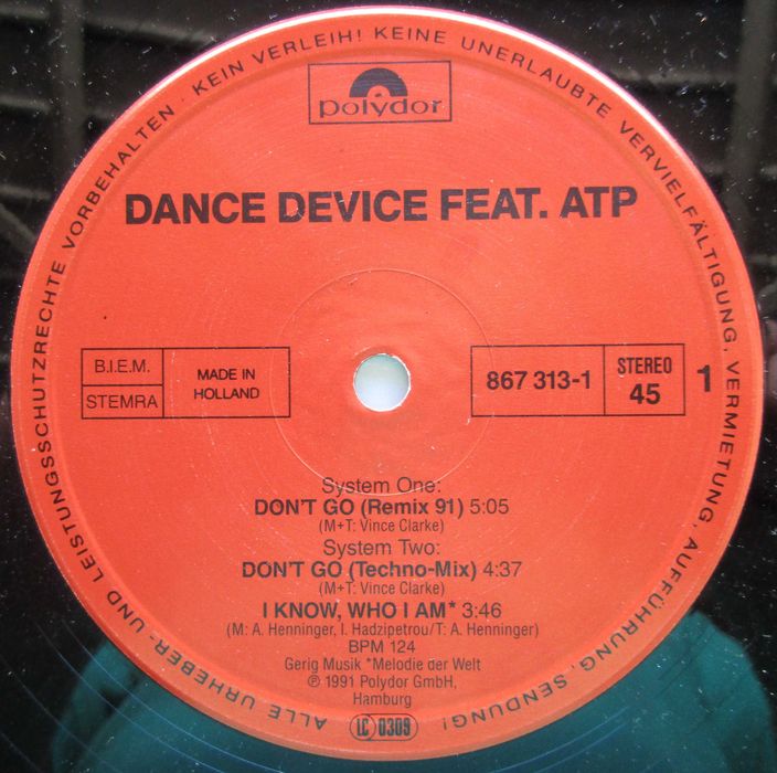 Dance Device - - - - - Don't Go - - - - - Maxi Single