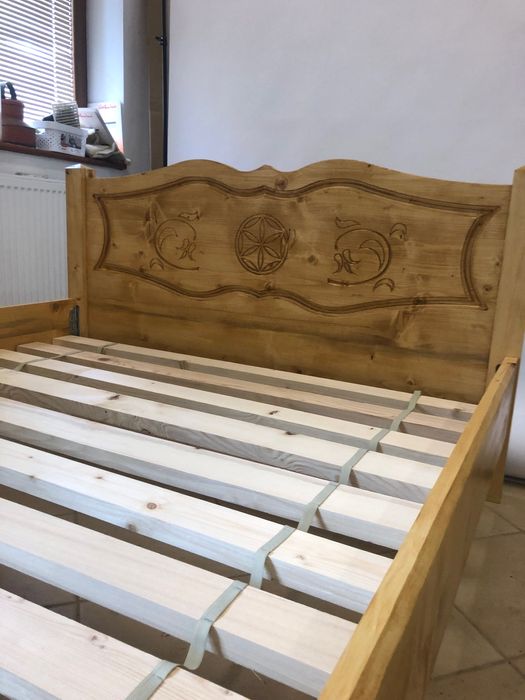 Łóżko drewniane góralskie