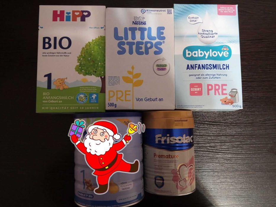 Little Steps PRE, Babylove Anfangsmilch PRE, Frisolac PRE, Hipp Bio 1.