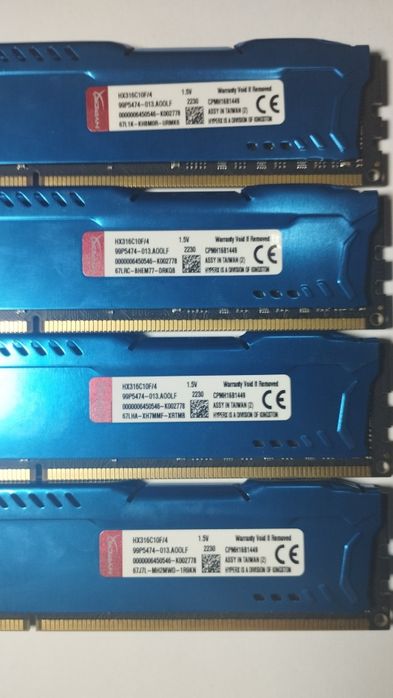 HyperX fury ddr3-1600 4x4 16gb