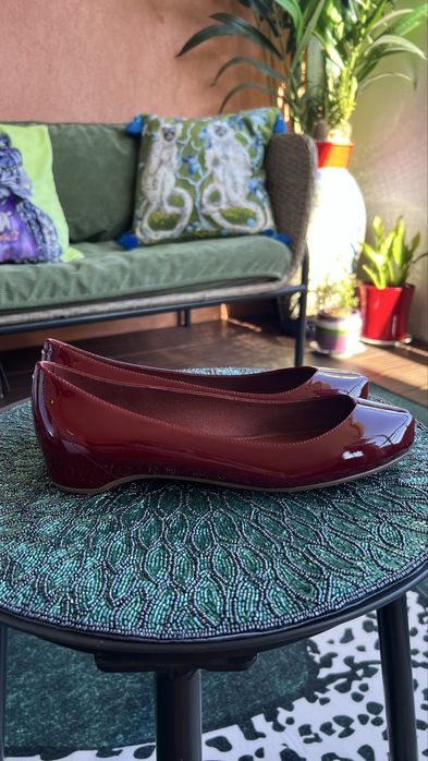 Christian Louboutin Maison Margiela 25,5 Таби балетки бордовые, лаквые