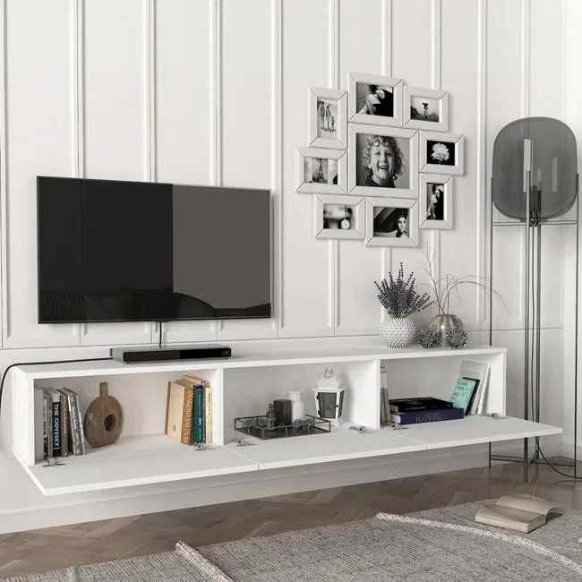 Móvel TV de Parede - Cor branco - 3 Portas