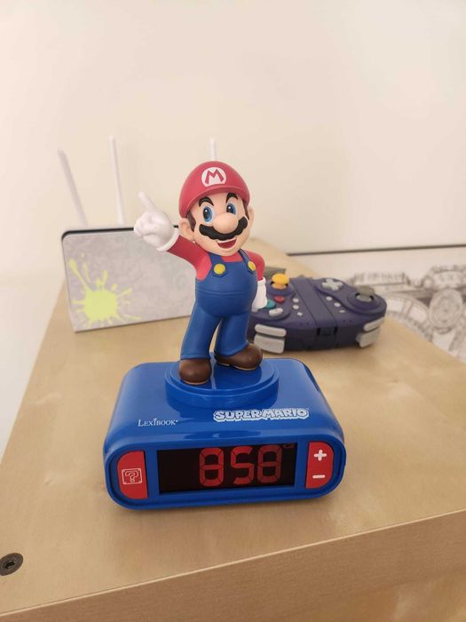 Relógio Despertador Super Mario com luz