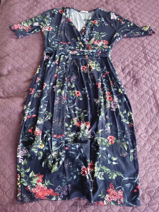 Orsay - sukienka granatowa, w kwiaty, rozm. 40