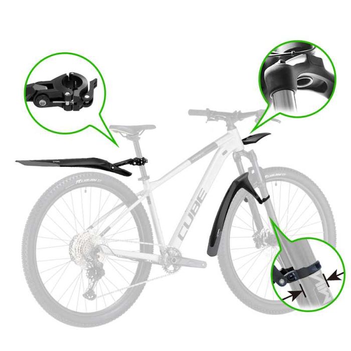 komplet błotników rowerowych RBRL RL-1100F/R do MTB i e-bike'ów, lekki