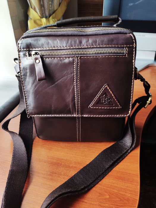 Кожаная Сумка мужская. Dark Brown.