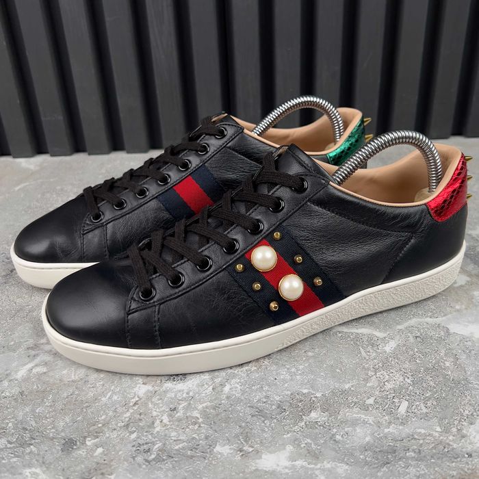 Gucci Ace Stud Sneakers Rockstuds Pearls Жіночі кросівки шкіра оригінал 39 EUR