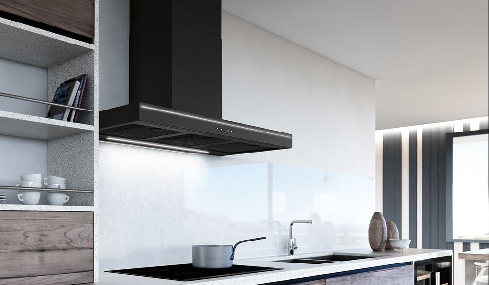 Okap Frecan ANTARES Mural 90 cm – Silnik S800 – Czarny – Nowy