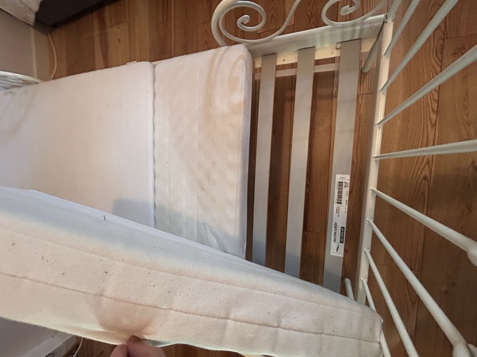 Łóżko metalowe IKEA 80x200, rosnące, z materacem