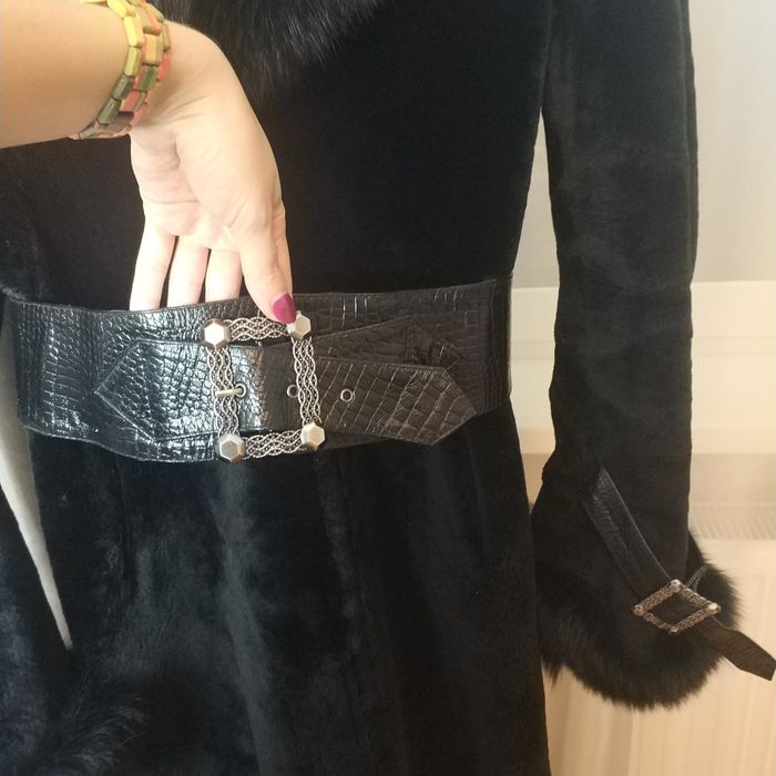 Шуба мутон, песец, кожа, 46 р., пересылка