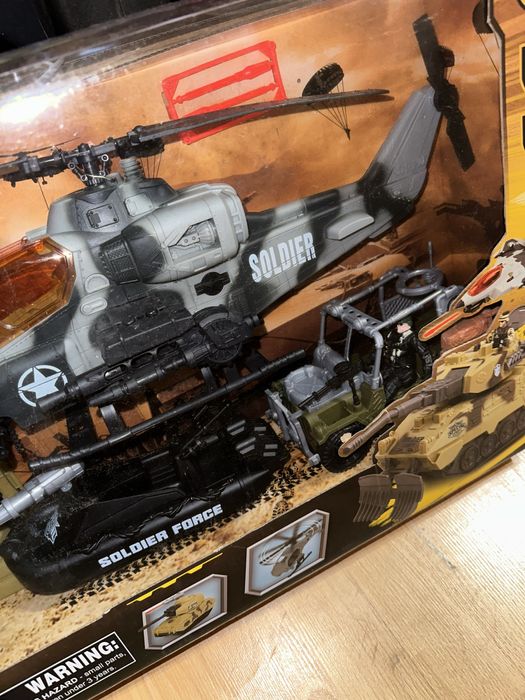 Вертолёт Военный набор машина лодка солдатики