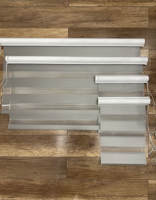 Rolety dzień/noc, szare - 2x106 cm, 2x38 cm