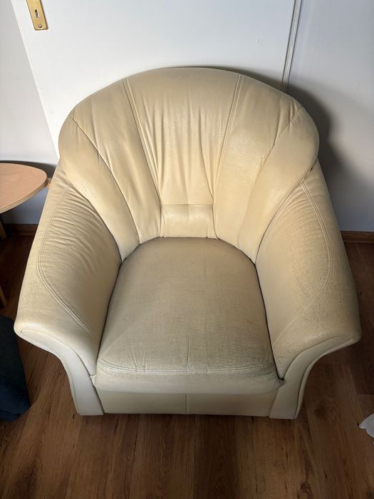 Fotele skórzane x2 + dostępna kanapa do kompletu