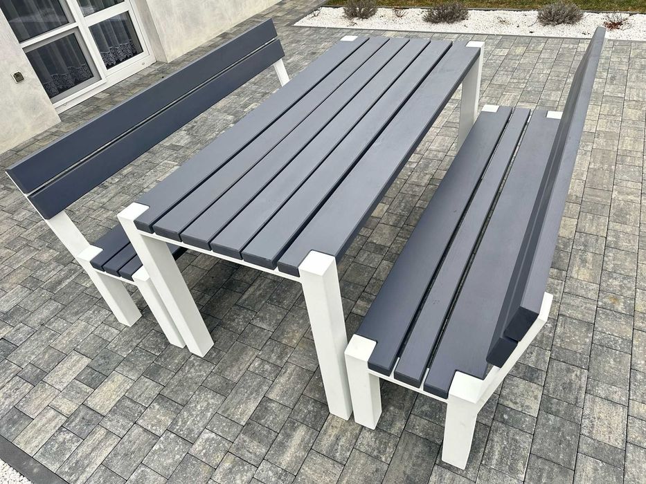 LOFT Meble Ogrodowe Nowoczesne stylowe Szaro Białe jakość PREMIUM