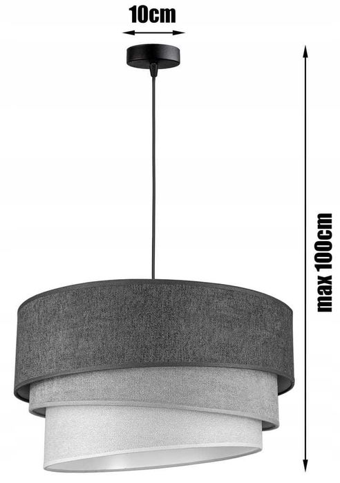 Lampa wisząca ABAŻUR TRIO szary