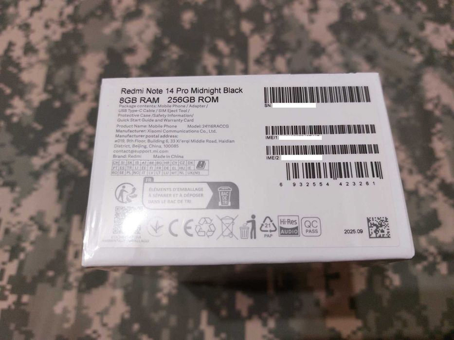 SUPER Cмартфон Телефон Xiaomi Redmi Note 14 Pro 8/256GB Midnight Black