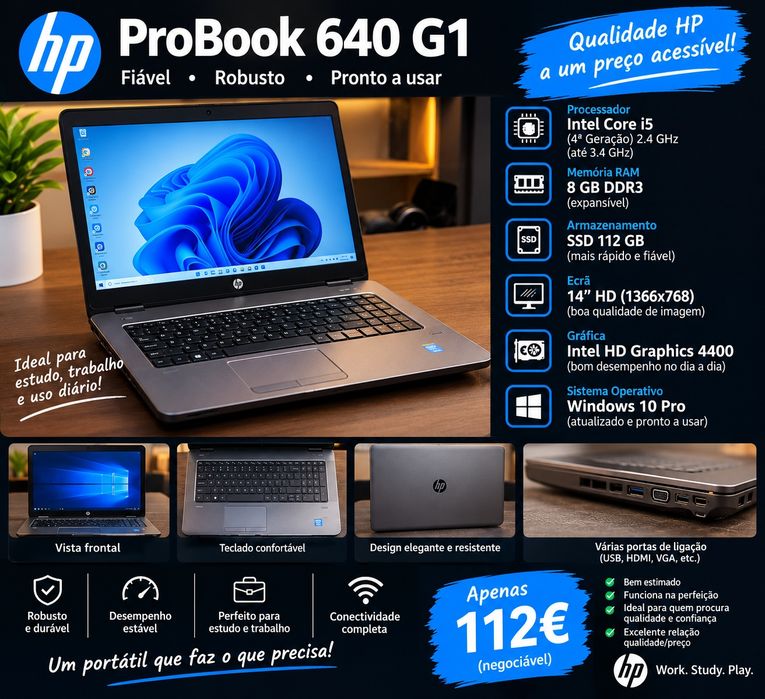 Um Hp probook 640 G1 usado