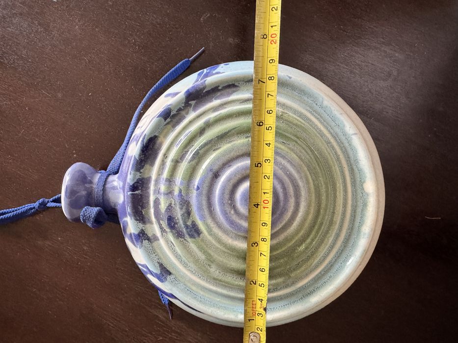 Cantil garrafa decorativa de cerâmica artesanal acabamento esmaltado