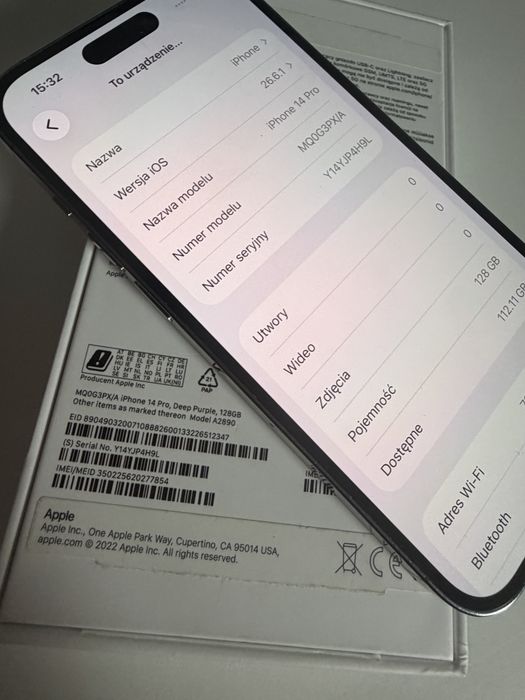 Bateria 100% iPhone 14 Pro 128gb Deep Purple