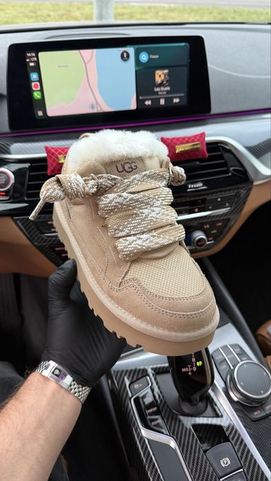 Жіночі кеди кросівки уги UGG LowMel biege бежеві/чорні