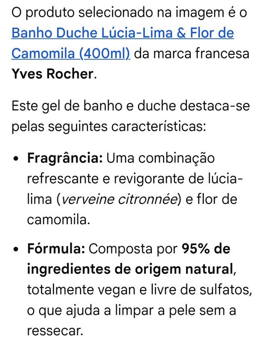 Gel de Banho Refrescante Lúcia-Lima & Camomila 400ml yves rocher