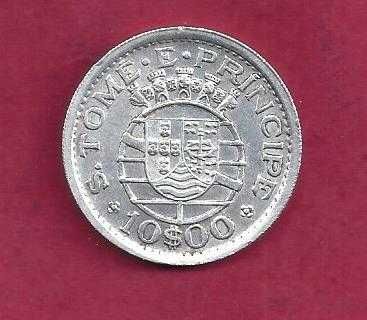 SÃO TOMÉ E Pincipe  EX-colonia  10$ Escudos  1951 PRATA