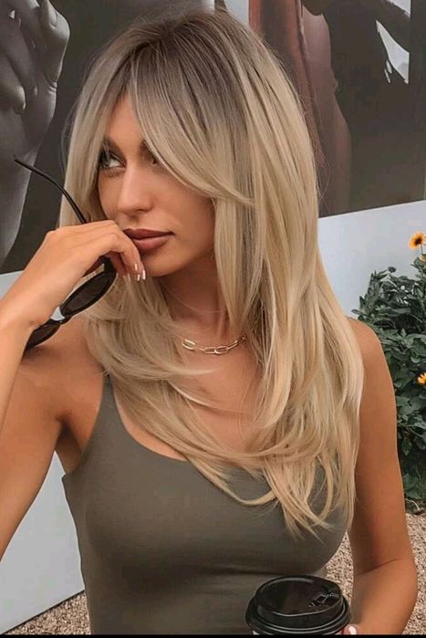 peruka długa nr 5 blond ombre