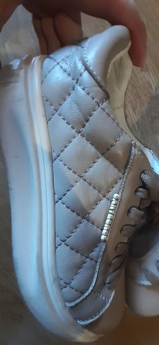 Шкіряні кеди пудрового кольору