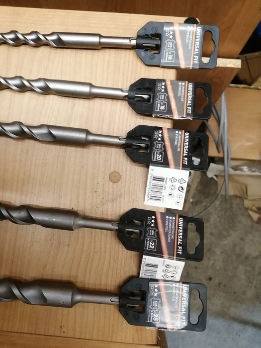 Komplet wiertła do betonu sds 16,18,20,22,25 mm nowe
