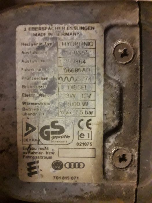 Продам вебасто на дизель з течика Каравелли