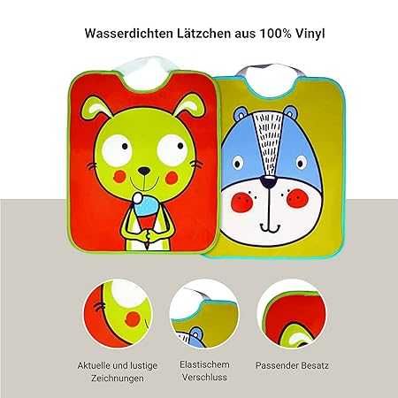 Ti TIN pakiet 4 wodoodpornych śliniaczków wykonanych z winylu 32x35 cm