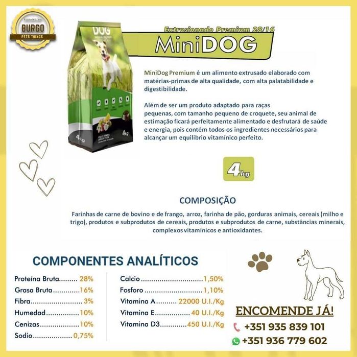 MiniDog - saco 4kg (Ração de Cão)