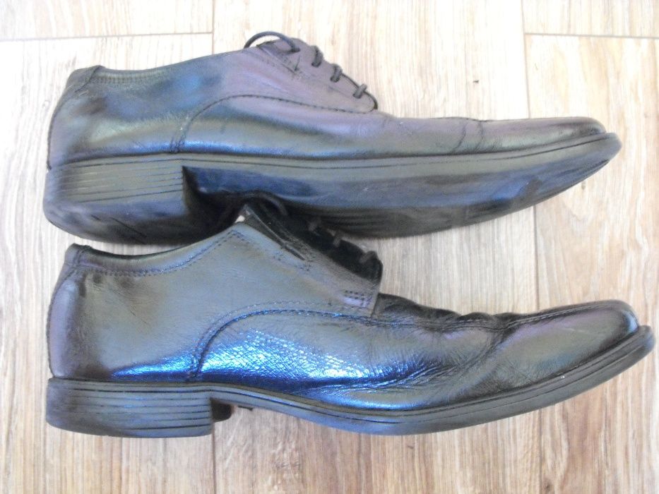 Buty CLARKS 42/43 27.5cm Skóra* półbuty czarne skórzane pantofle