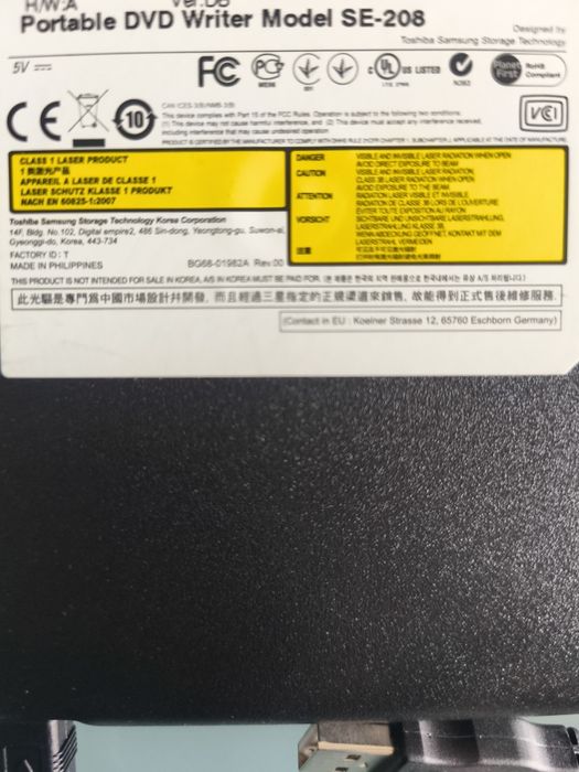 Leitor/gravador portátil DVD Samsung