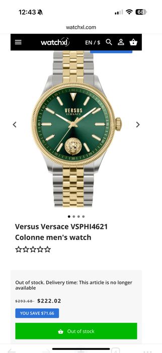 Versus Versace VSPHI4621 чоловічий годинник