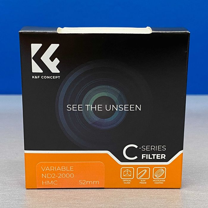 K&F Concept ND2-2000 Slim 52mm (Filtro ND Variável) - SELADO