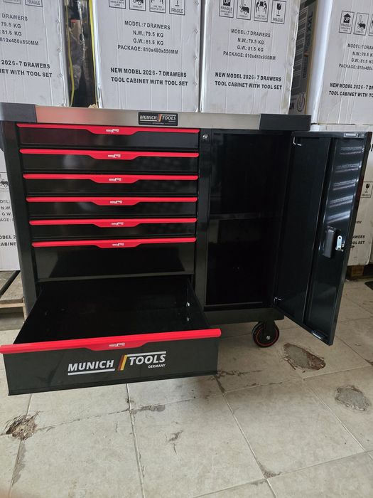 Carrinho de ferramentas 7 gavetas 6 completas novo