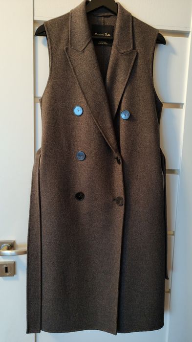 Massimo Dutti, długa kamizelka hand made S