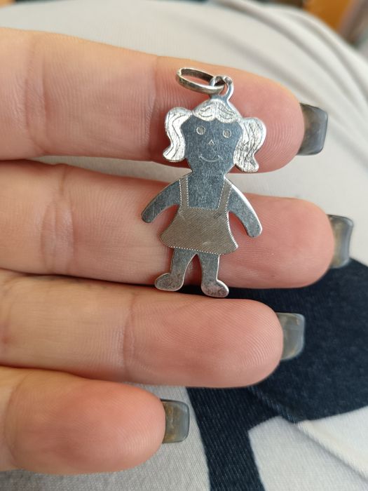 Pendente menina em prata 925