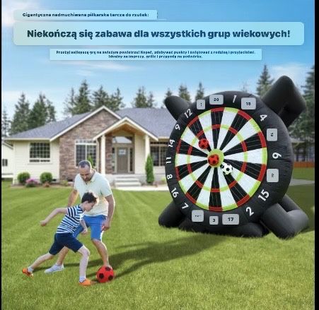 Dart piłkarski  dmuchany  mega duzy 3x3m ostatnia sztuka!