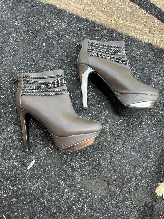 Brązowe botki na szpilce i platformie Kari rozmiar 39