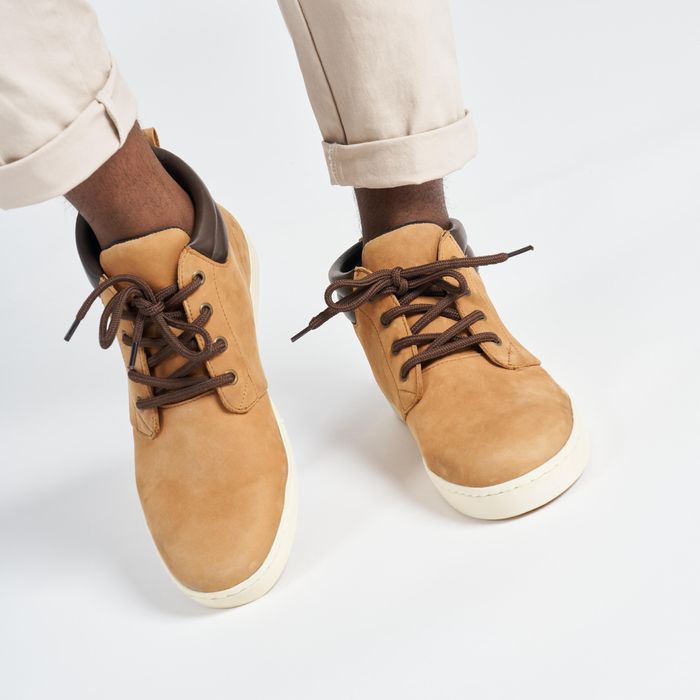 Sapato de Vela Homem 500 Couro Impermeável Ocre